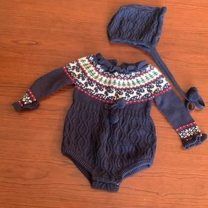 NWOT Tahari sweater bodysuit with bonnet and stockings